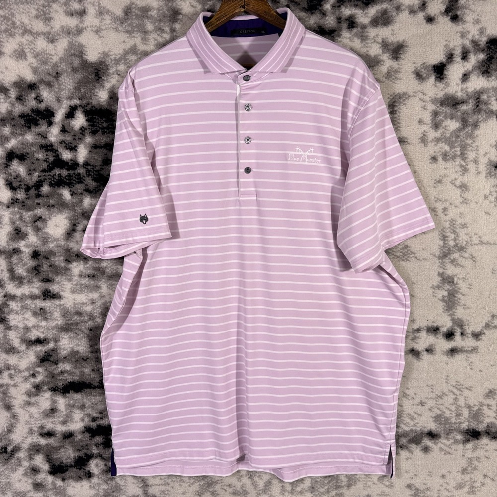 Greyson Polo Shirt Mens‎ Size Extra Large Pink Blue Monster Performance Preppy